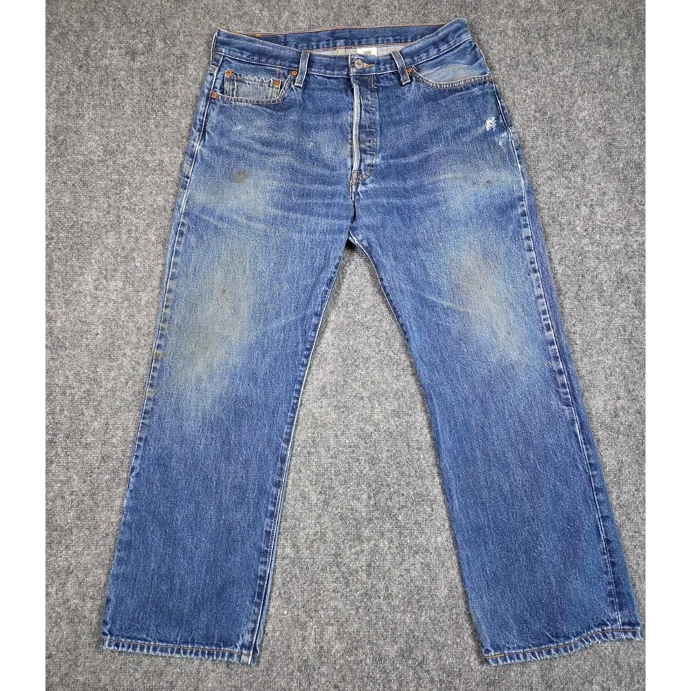 Levi's 501 Original‎ Fit Jeans Mens 36x29 Blue Straight Leg Button Fly 78/2